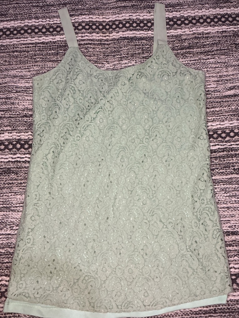 Blouse Style Loft Women’s Medium Lace Floral Mint Green